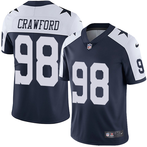 2019 men Dallas Cowboys 98 Crawford blue Nike Vapor Untouchable Limited NFL Jersey